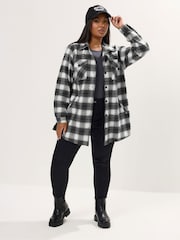Negro - Yours Curve Check Shacket - Imagen 2 de 5