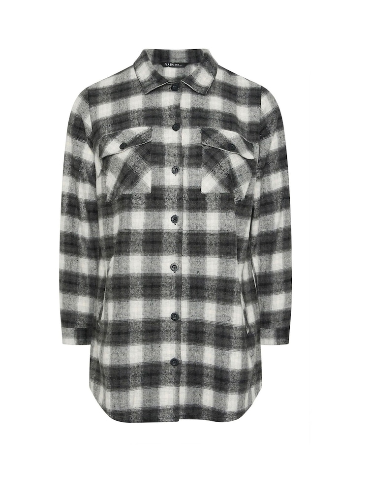 Negro - Yours Curve Check Shacket - Imagen 5 de 5