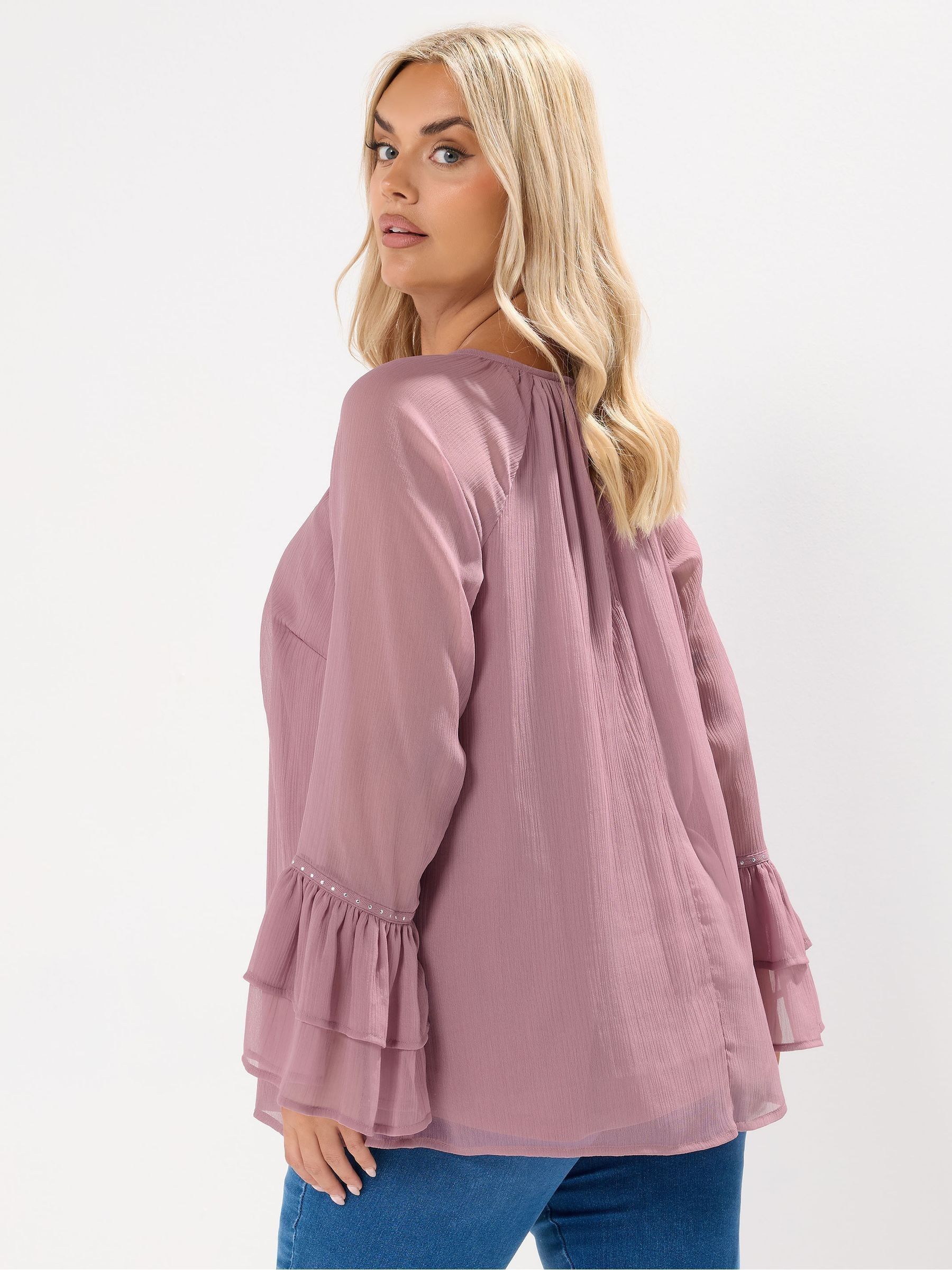 Purple Top Ruffles Buy Yours Curve Purple Ruffle Sleeve Studded Top from Next Denmark