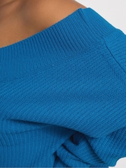 Yours Curve Blue Double V Jumper - Image 4 of 5
