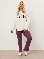 Yours Curve Red Flare Leggings - Image 3 of 6