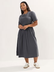 Cinza - Yours Curve Throw de smock Dress - Imagem 2 de 5