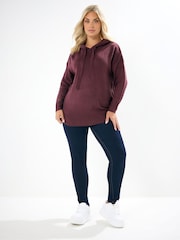 Yours Curve Red Hooded Seam Detail Jumper - Image 2 of 5