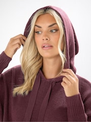 Yours Curve Red Hooded Seam Detail Jumper - Image 4 of 5