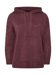 Yours Curve Red Hooded Seam Detail Jumper - Image 5 of 5