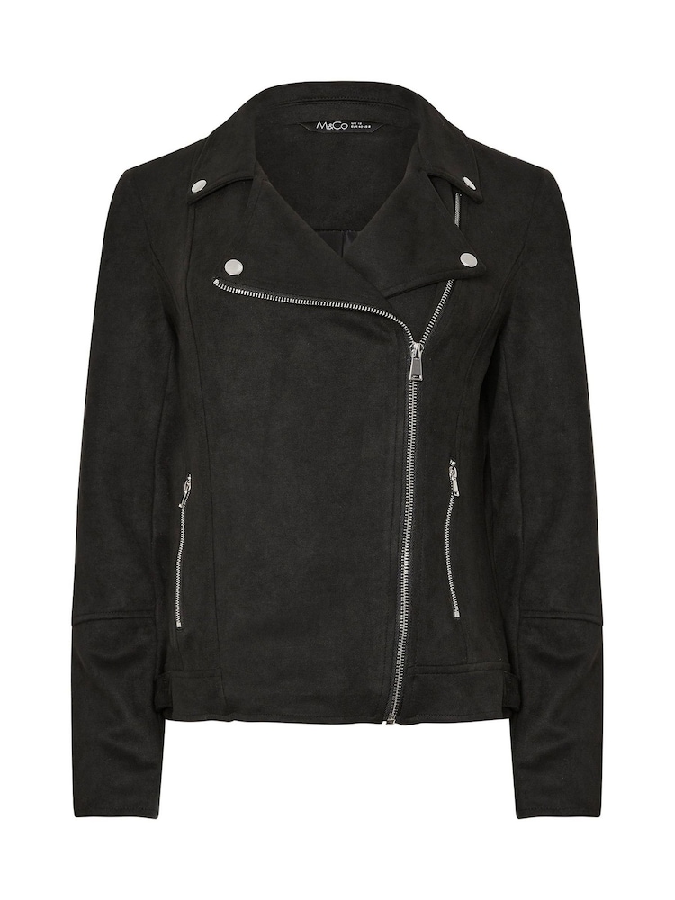 M&Co Black Suede Biker Jacket - Image 5 of 5