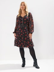Vestido com fita cravejada Yours Curve - Imagem 4 de 6