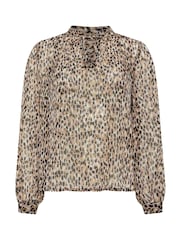 M&Co Animal Chiffon Notch Neck Blouse - Image 5 of 5
