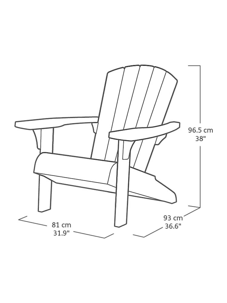 Keter Aqua Teal Troy Adirondack Chair - Image 6 of 6