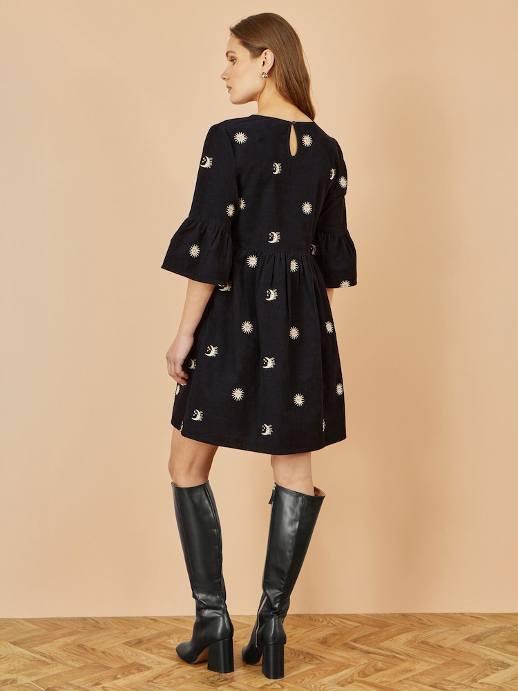 Yumi Black Cosmic Embroidery Cord Tunic Dress - Image 4 of 4