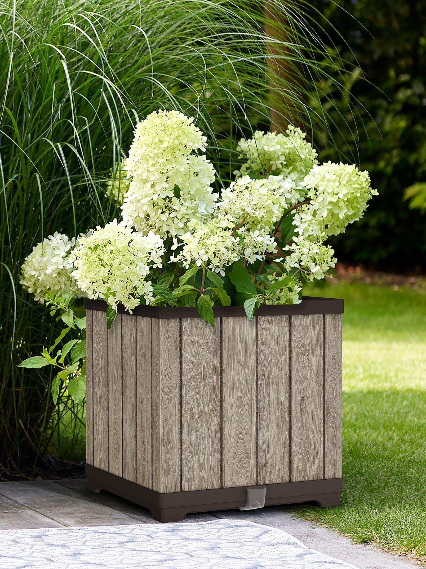Keter Unisex Ashwood Deco Square Planter