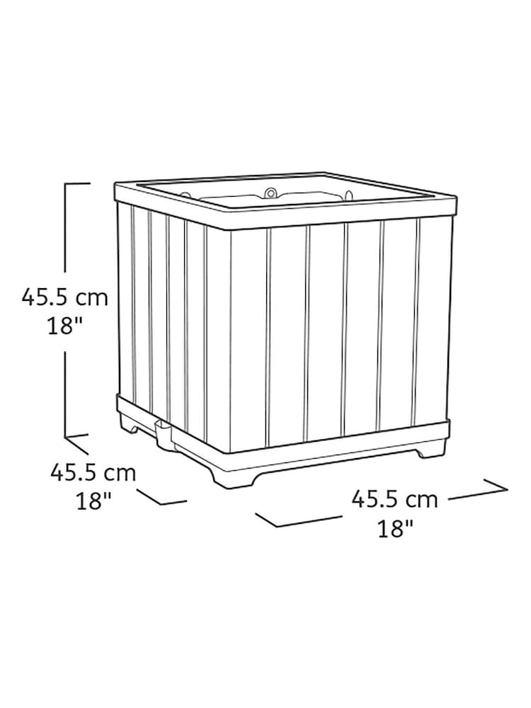 Keter Ashwood Deco Square Planter - Image 6 of 6