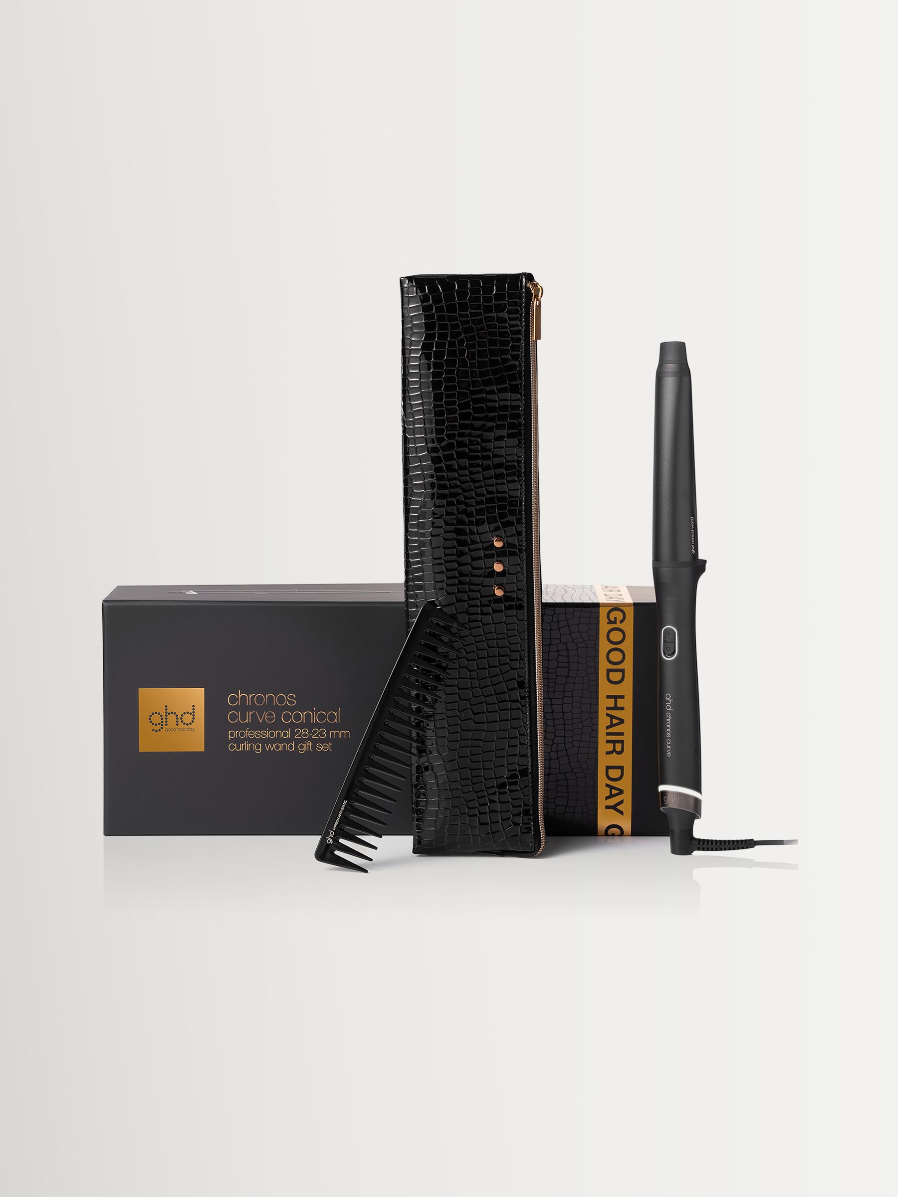 ghd Chronos Curve Conical Wand Gift Set, Black, Women - Image 2
