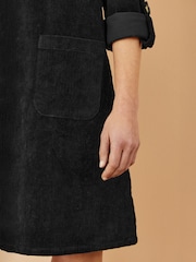 Yumi Black Cord Tunic Dress With 3/4 Sleeves And Pockets - Image 5 of 5