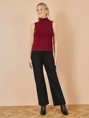 Yumi Red Knitted Roll Neck Sleeveless Jumper - Image 2 of 4