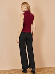 Yumi Red Knitted Roll Neck Sleeveless Jumper - Image 4 of 4
