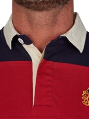 Raging Bull Blue Long Sleeve Chest Panel Rugby Shirt - Image 3 of 5