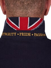 Raging Bull Blue Long Sleeve Chest Panel Rugby Shirt - Image 4 of 5