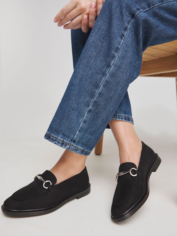 JD Williams Black Extra Wide Fit Snaffle Trim Loafers - Image 1 of 4 JD Williams Black Extra Wide Fit Snaffle Trim Loafers - Image 1 of 4