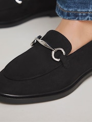 JD Williams Black Extra Wide Fit Snaffle Trim Loafers - Image 3 of 4