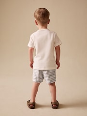 Pastel Gingham - شورت تشينو من مزيج الكتان (3 أشهر - 7 سنوات) - صورة 3 من 4