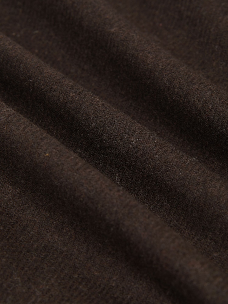 Reiss Chocolate Brown Carson Flannel Slim-Fit Single-Breasted Blazer with Wool - Image 8 of 8