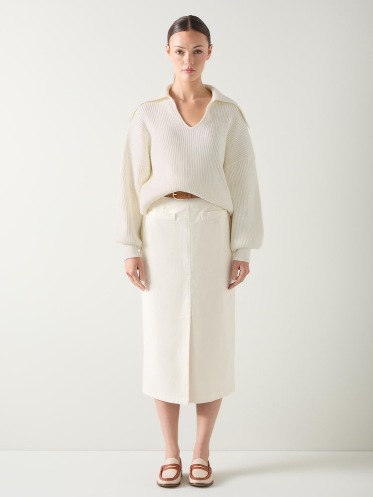 LK Bennett Oversized Polly Cotton Collar Knit Jumper - صورة 1 من 3
