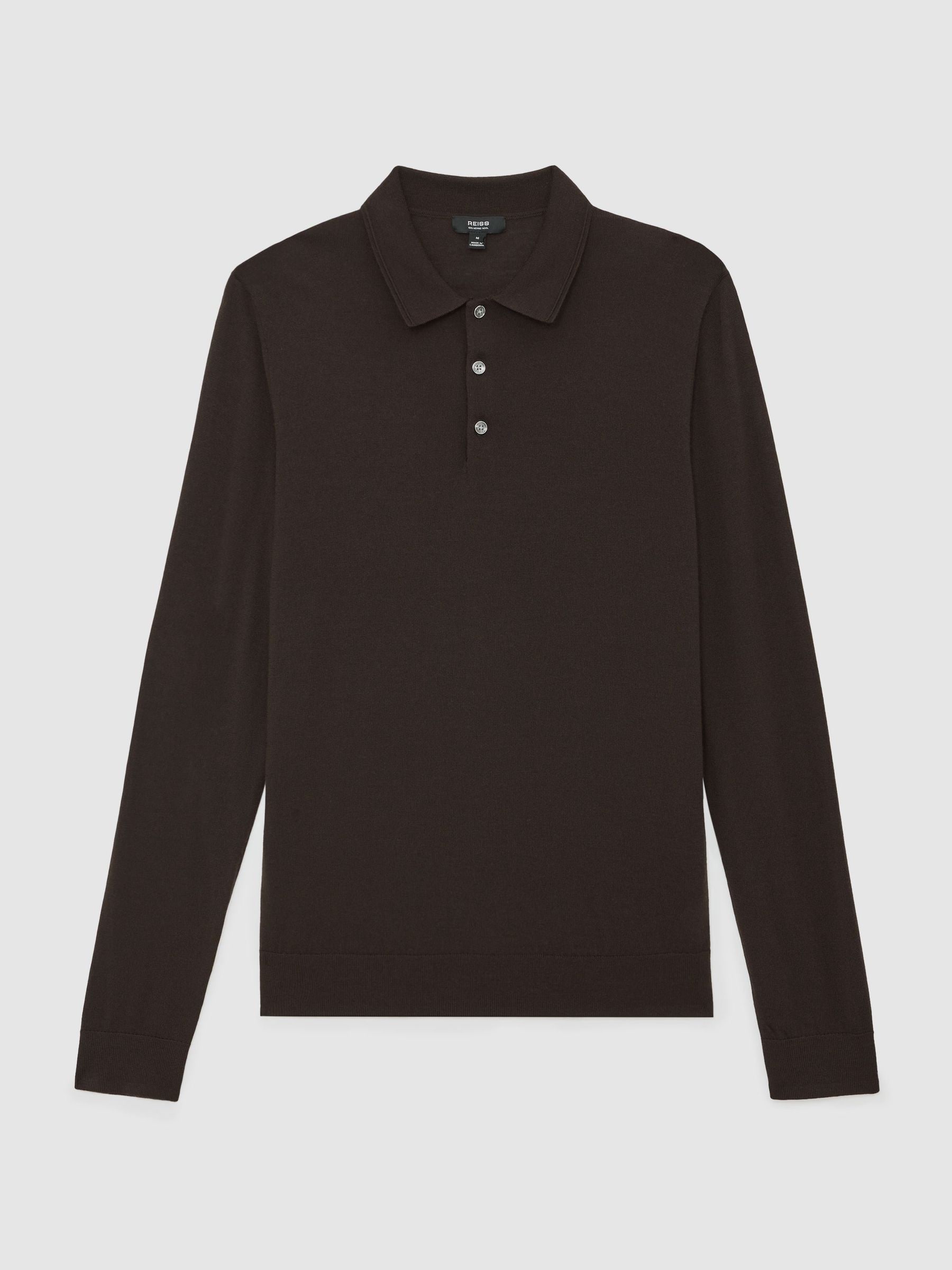 Comprar Camisa polo de manga comprida de lã merino Reiss Trafford