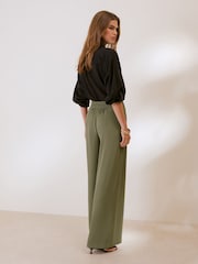 Vert olive - Pantalons Friends Like These Ceinturée super Ample - Image 5 de 5