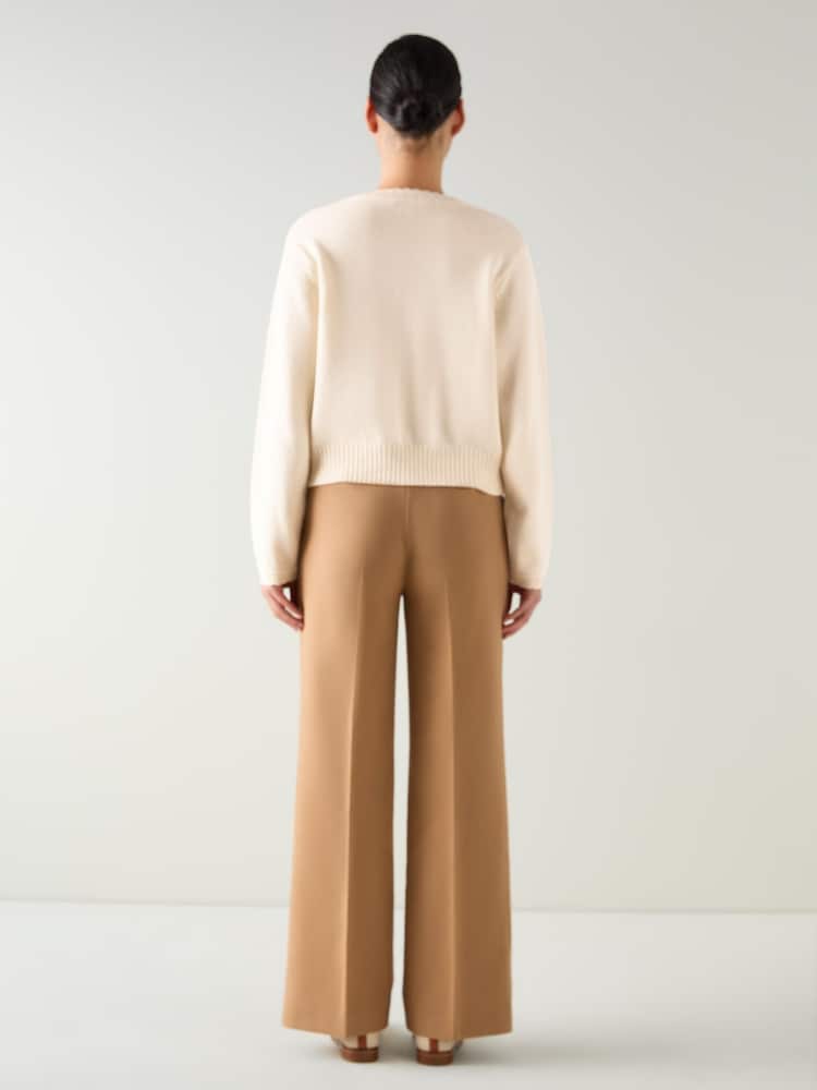 LK Bennett Cream Sandy Plain Cotton Relaxed Sweater - Image 2 of 4