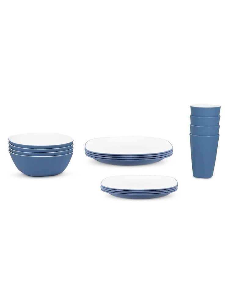 Bayside 16 Piece Blue Pool Two Tone Picnic Dinner Set - Image 3 of 3