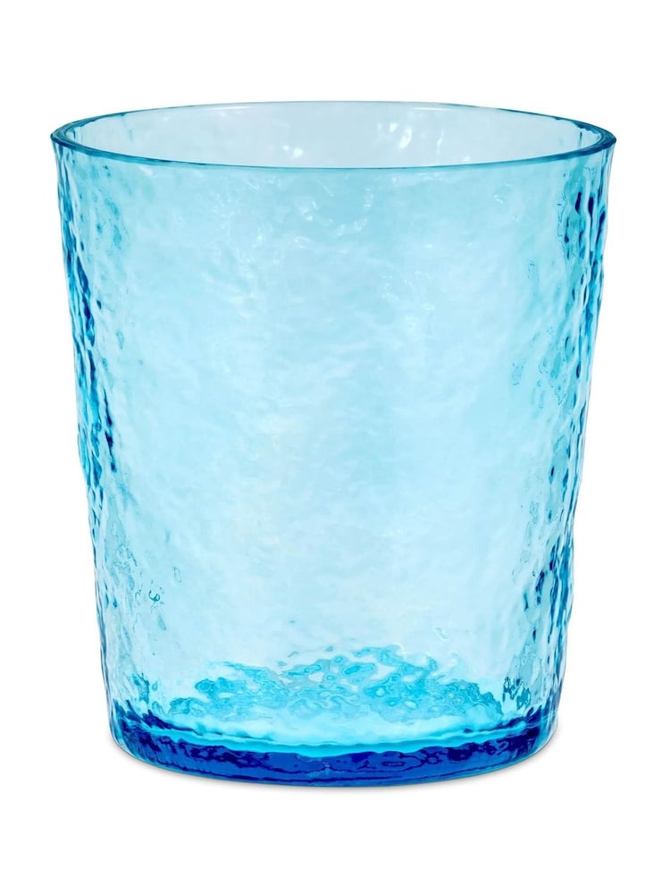 Bayside Set of 6 Blue Lulworth Acrylic Hammered Tumbler Glasses 360ml - Image 2 of 3