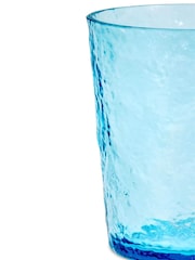 Bayside Set of 6 Blue Lulworth Acrylic Hammered Tumbler Glasses 360ml - Image 3 of 3