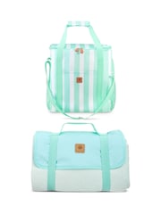 Bayside Mint Tote Shoulder Cooler Bag with Picnic Rug - Image 1 of 5