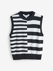 Black Tank Sleeveless Crew Stripe Jumper - Image 1 of 1