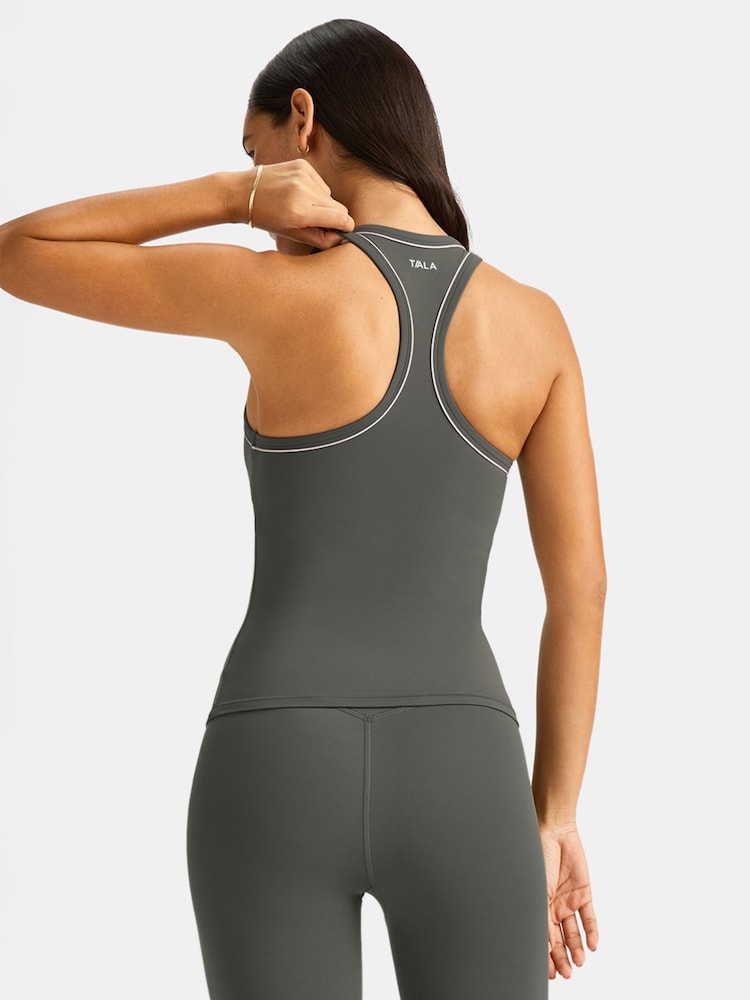 TALA Grey DayFlex Built In Support V-Neck Racer Vest - Image 2 of 3