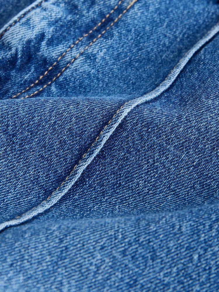 Mid Blue Seam Front Wide Leg Jeans - Image 9 of 9