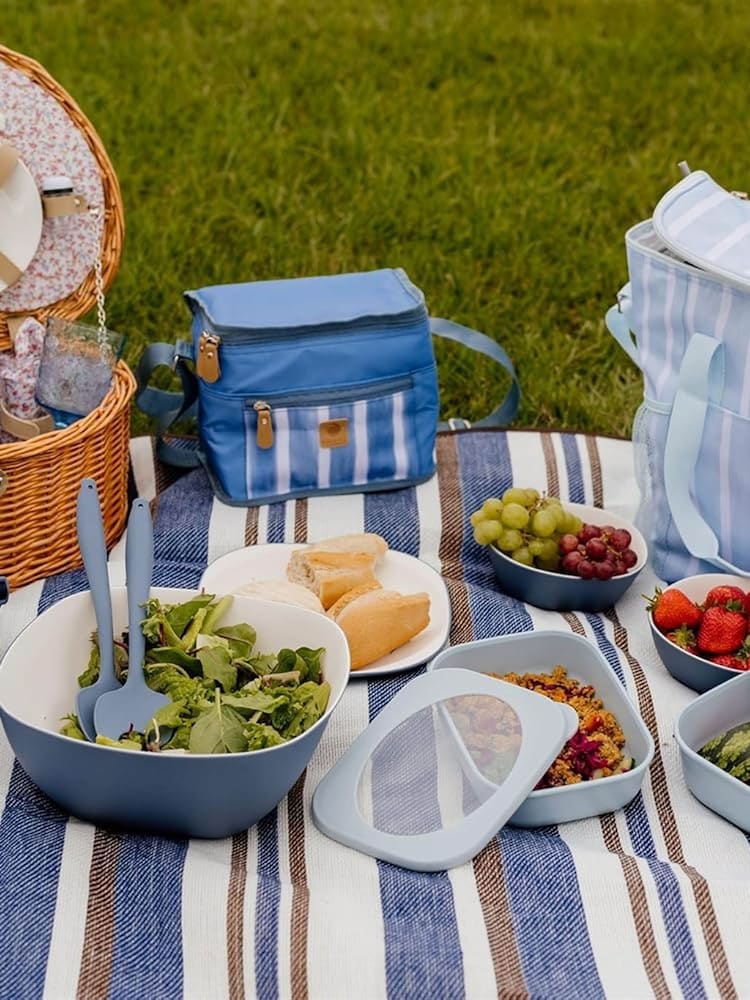 Bayside 12 Piece Blue Pool Picnic Dinner Set - Image 4 of 4 Bayside 12 Piece Blue Pool Picnic Dinner Set - Image 4 of 4