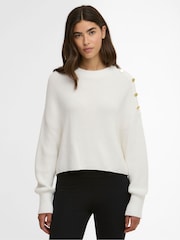 Barbour® International White Alexis Knitted Jumper - Image 1 of 7
