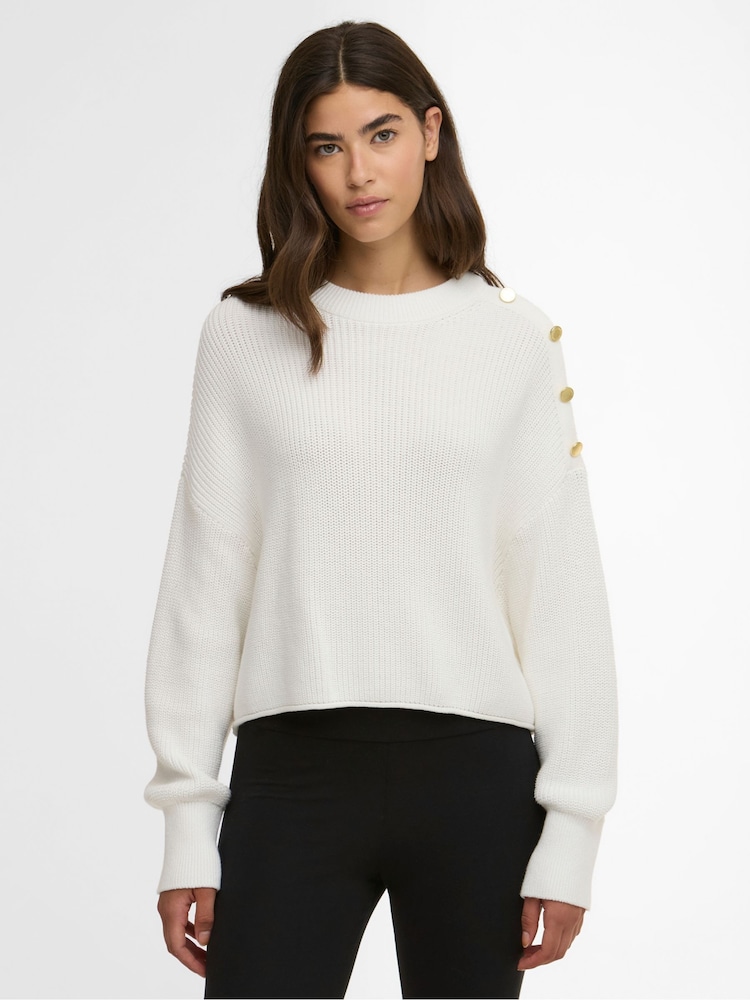 Barbour® International White Alexis Knitted Jumper - Image 1 of 7