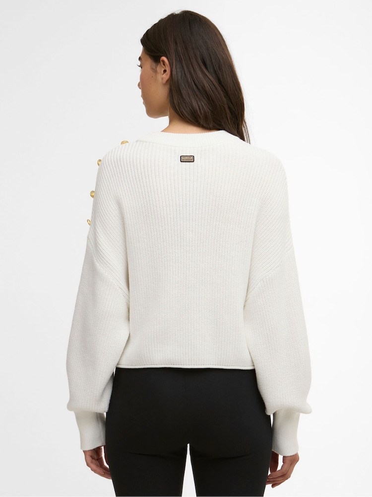 Barbour® International White Alexis Knitted Jumper - Image 2 of 7