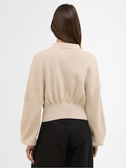 Barbour® International Natural Gigi Knitted Bomber Jacket - Image 2 of 7