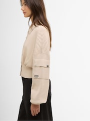 Barbour® International Natural Gigi Knitted Bomber Jacket - Image 3 of 7