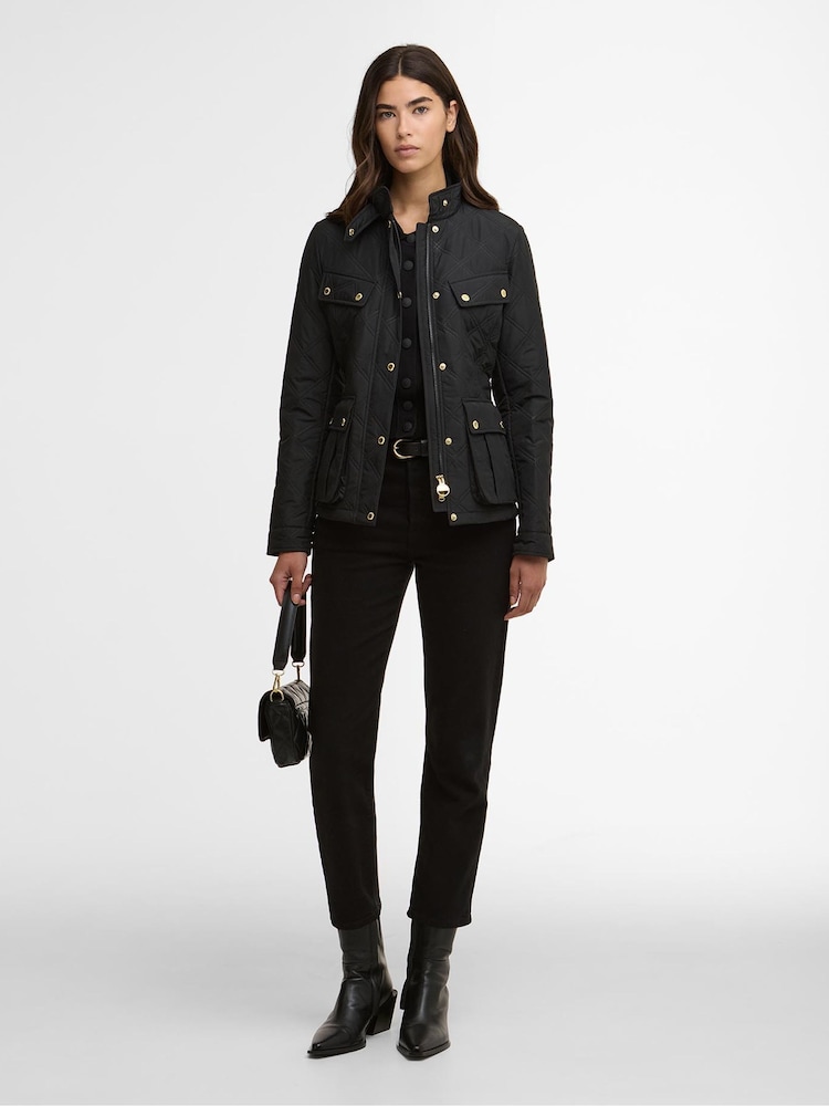 Barbour International Black Halsey Quilted Jacket - Image 1 of 6 Barbour International Black Halsey Quilted Jacket - Image 1 of 6