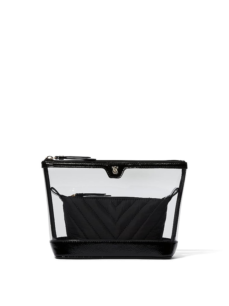 Victoria's Secret Black AM/PM Makeup Bag Duo - Image 1 of 4 Victoria's Secret Black AM/PM Makeup Bag Duo - Image 1 of 4