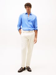 Azul - Camisa Tommy Hilfiger Regular fit de linho puro - Imagem 3 de 6