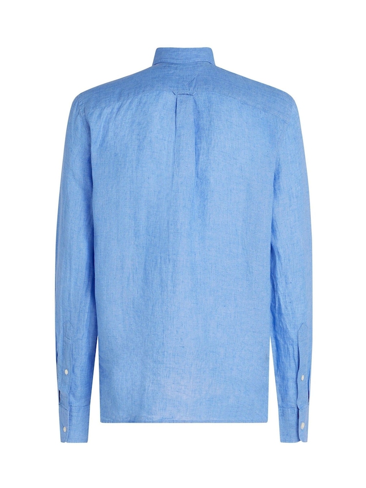 Azul - Camisa Tommy Hilfiger Regular fit de linho puro - Imagem 6 de 6