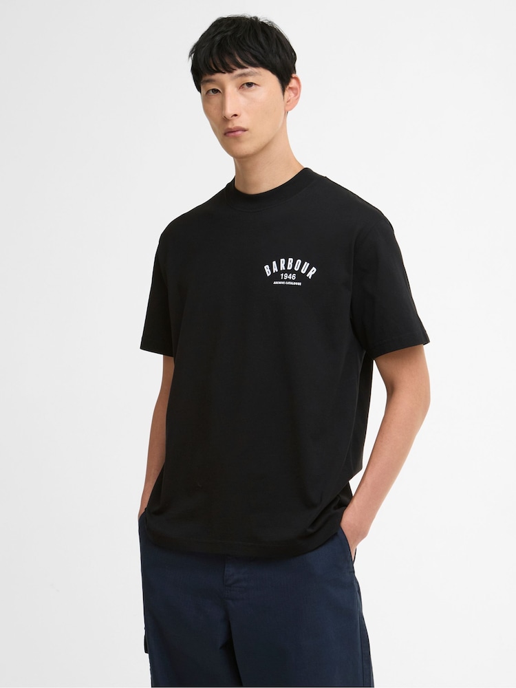 Barbour® Black 1946 Graphic OS T-Shirt - Image 2 of 6 Barbour® Black 1946 Graphic OS T-Shirt - Image 2 of 6