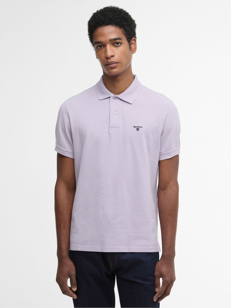 Paars - Barbour Lightweight Sports Polo Shirt - Afbeelding 1 van 6
