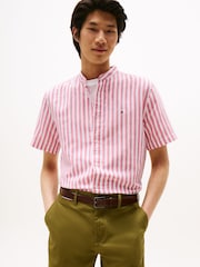 Tommy Hilfiger Pink Linen Blend Striped Shirt - Image 1 of 5